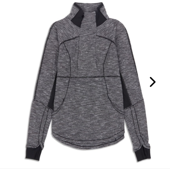 Lululemon Base Runner Half Zip Coco Pique Black White/Black long sleeve stretchy - Picture 1 of 11